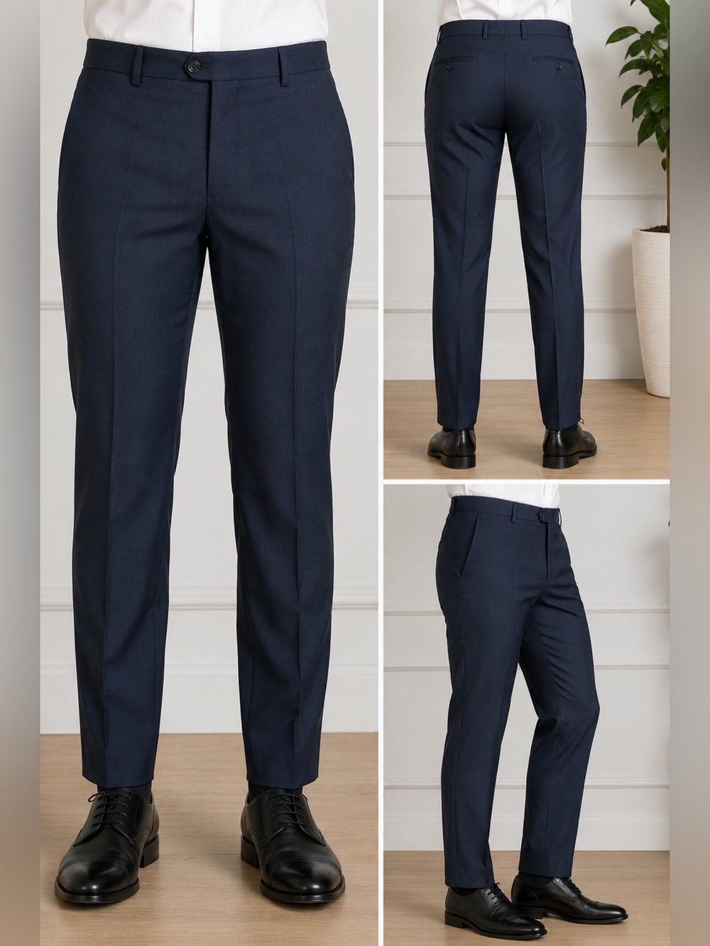 Alfani Navy Blue Wool Tailored Dress Pants Men’s Size 34x34 Career Trousers